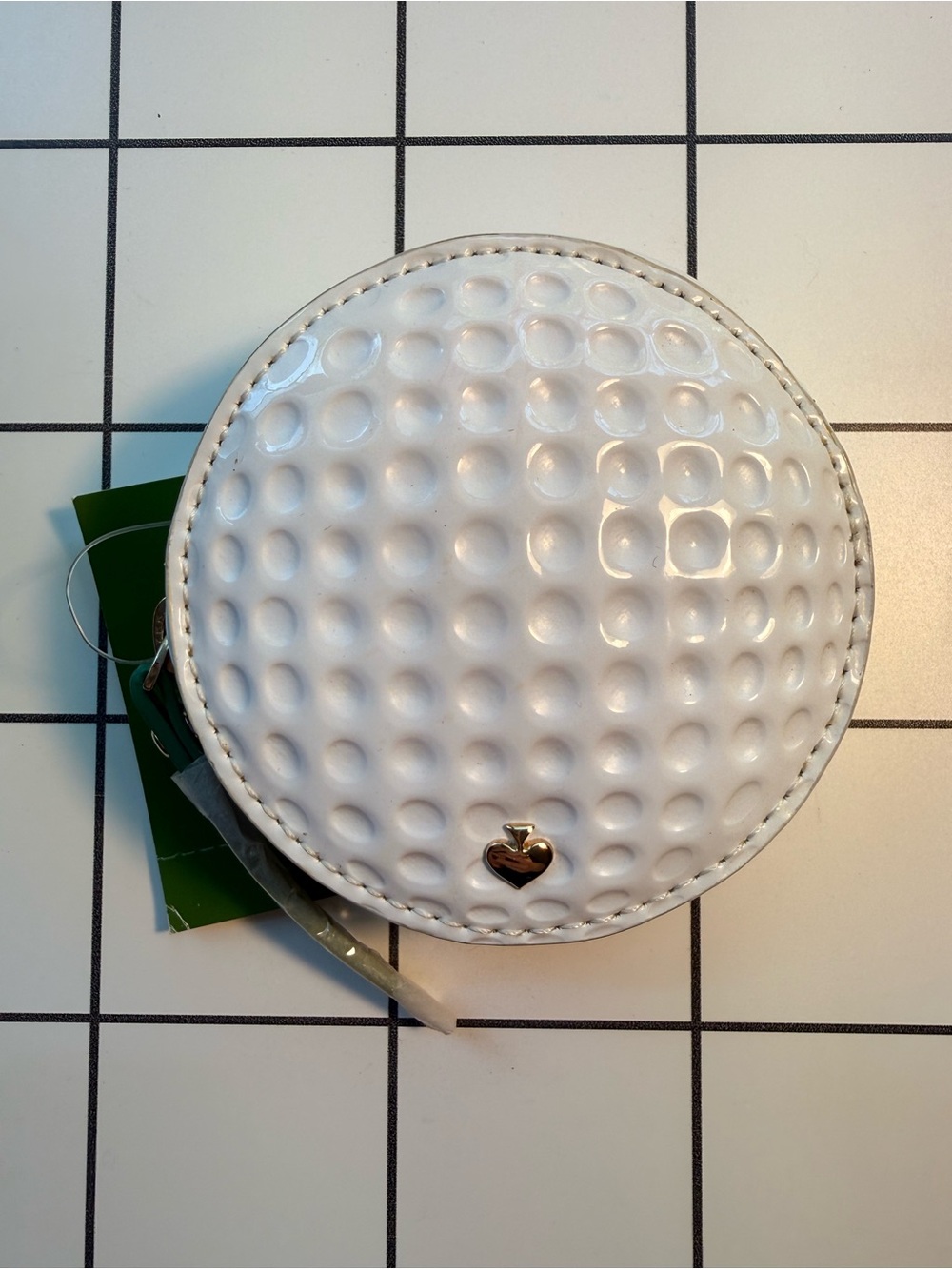 RARE Kate Spade on par golf ball textured patent leather coin purse NWT